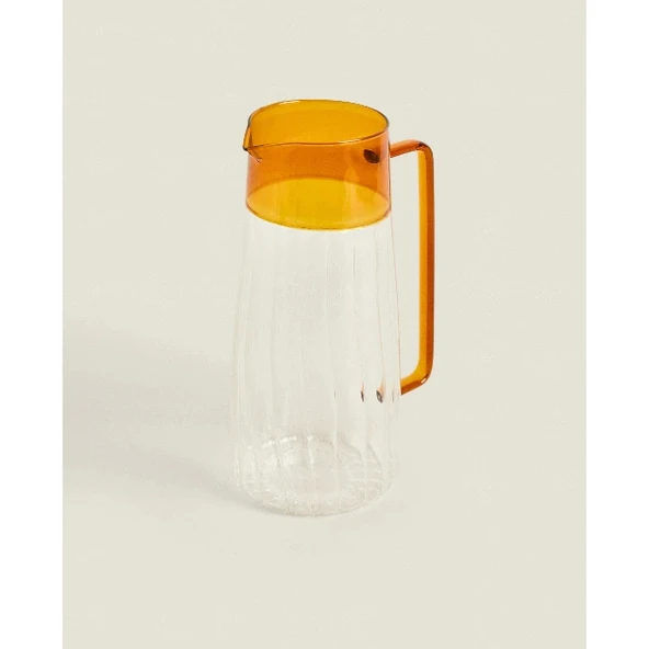 Turuncu Detaylı Cam Sürahi 1600 ml - Resim 4