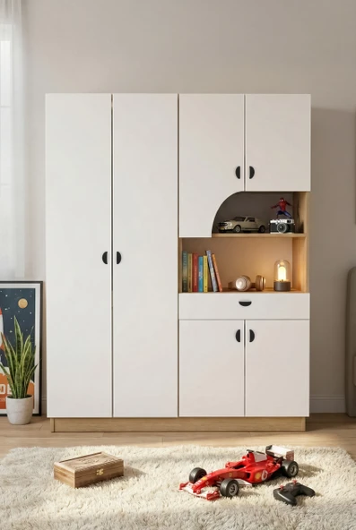 BİANCA 6 KAPAKLI 1 ÇEKMECELİ GARDIROP - Resim 5