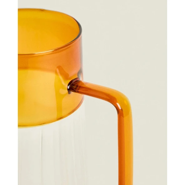 Turuncu Detaylı Cam Sürahi 1600 ml - Resim 3
