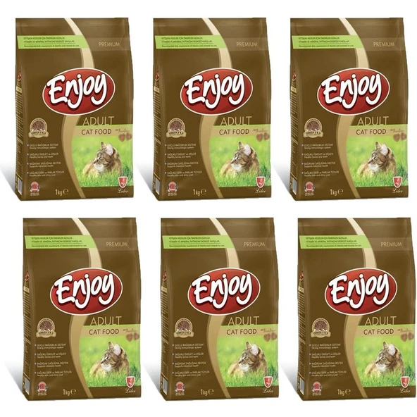 Enjoy Tavuklu Yetişkin Kedi Maması 1 kg - 6 Adet ürün görseli 1