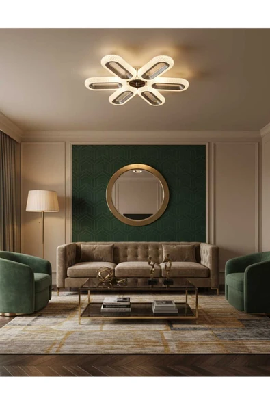 Marsel Lighting SERRA 6LI KROM AVİZE 3 RENK LED SECENEKLİ SALON OTURMA ODASI AVİZE ürün görseli 1