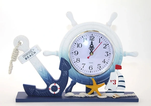 Ahşap Marin Dümenli Saat Model 1 ürün görseli 1