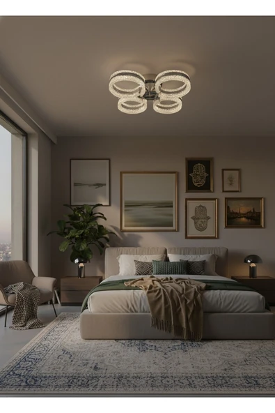 Marsel Lighting ALYA 4LU PLAFONYER SALON OTURMA ODASI 3 RENK LED SECENEKLİ AVİZE ürün görseli 1