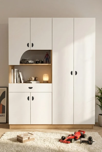 BİANCA 6 KAPAKLI 1 ÇEKMECELİ GARDIROP - Resim 4