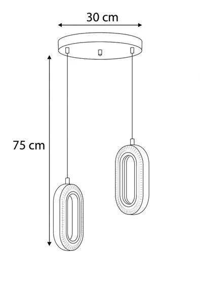 Marsel Lighting SERRA Model 2'li Gold 3 Renk Modu Ledli Modern Salon Mutfak Oturma Odası Led Avize - Resim 4