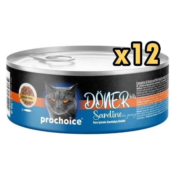 Prochoice Döner Bites Sardalyalı Yetişkin Kedi Konservesi 70 gr x 12ADET ürün görseli 1