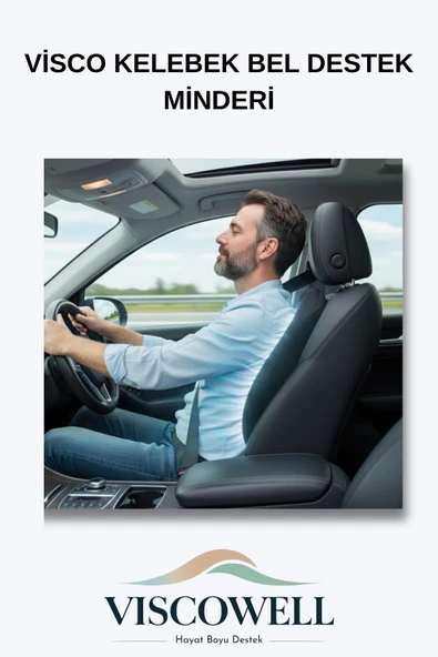 Visco Kelebek Bel Destek Minderi Visco Sırt Minderi Ofis, Ev, Araç Bel Destek Minderi - Resim 4