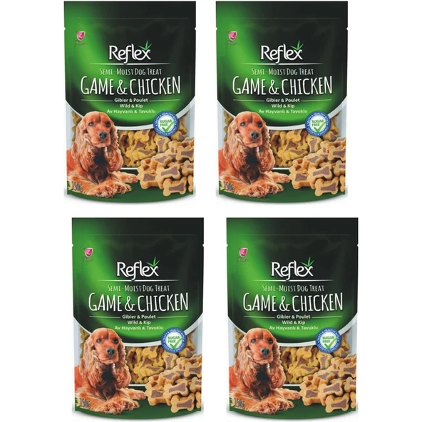 Reflex Tavuklu ve Av Hayvanlı Semi Moist Köpek Ödül Maması 4X150grAM ürün görseli 1