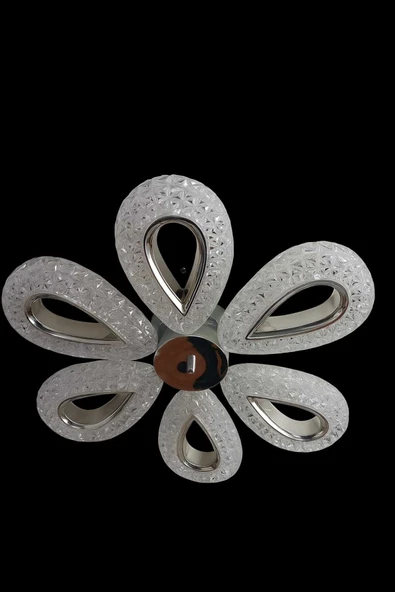 Marsel Lighting YAGMUR 6LI KROM AVİZE 3 RENK LED ISIKLI SALON OTURMA ODASI AVİZE - Resim 2