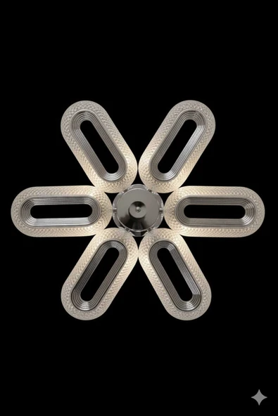 Marsel Lighting SERRA 6LI KROM AVİZE 3 RENK LED SECENEKLİ SALON OTURMA ODASI AVİZE - Resim 4