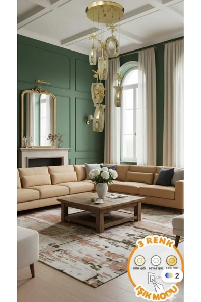 Marsel Lighting ayla 6lı gold avize - Resim 2