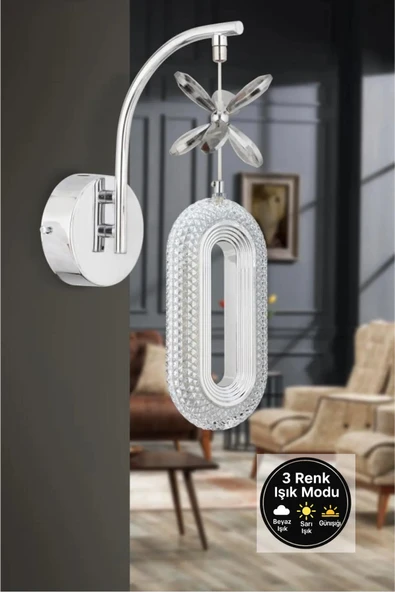 Marsel Lighting SERRA Tekli Krom3 Renk Modu Aplik Avize ürün görseli 1