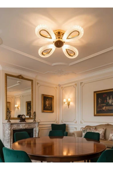 Marsel Lighting Yagmur 4lü Gold Avi̇ze Salon Oturma Odasi 3 Renk Led Secenekli̇ Avi̇ze ürün görseli 1