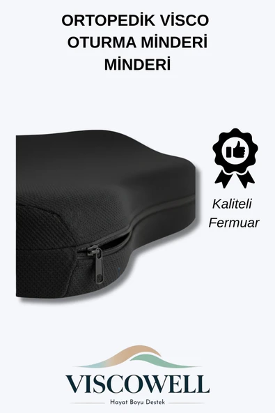 Ortopedik Visco Oturma Minderi Oturma Simidi Minderi Kuyruk Sokumu Koltuk Yastığı - Resim 4