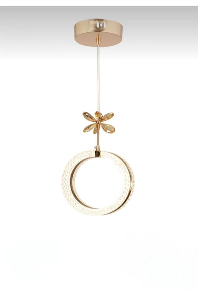 Marsel Lighting ALYA TEKLI Model Gold 3 Renk Modu Ledli Modern Mutfak Oturma Odası Sarkıt Avize - Resim 2