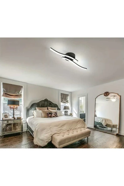 Marsel Lighting MARSEL 2Lİ Model Siyah Led Tavan Işığı Oturma Odası,yatak Odası, Mutfak Ve Ofis Şık Avize - Resim 4