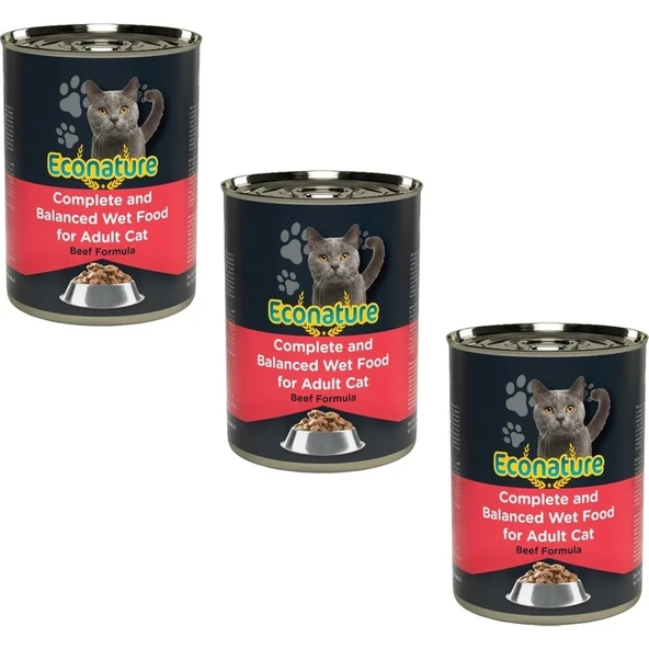 Sığır Etli Kedi Konservesi 400 gr (3 Adet) ürün görseli 1