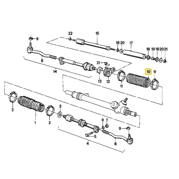 BMW E21 VE E30 KISA DİREKSİYON KÖRÜĞÜ 32111117426 - Resim 2