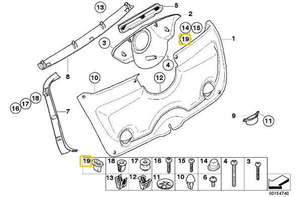BMW VE MİNİ COOPER PLASTİK RONDELA 5 ADET 51131840154 - Resim 5