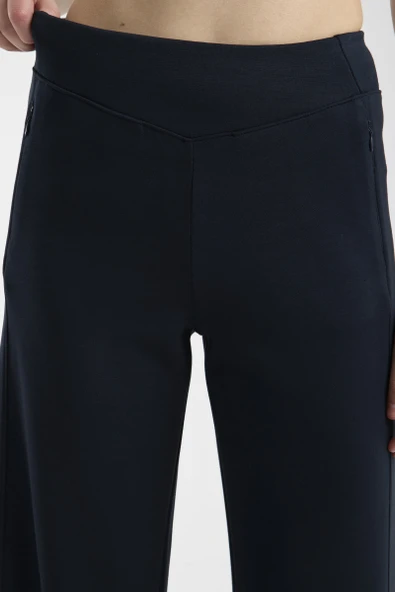 Yumuşak Dokulu Bol Paça Eşofman Alt - Lacivert - Resim 5