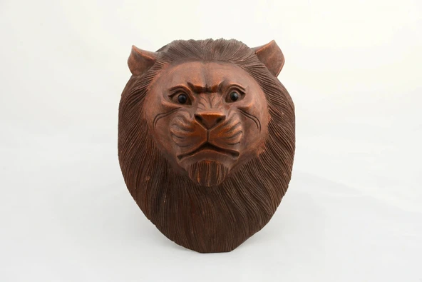 Maun Ağacı El Yapımı Dekoratif Aslan Büstü ürün görseli 1