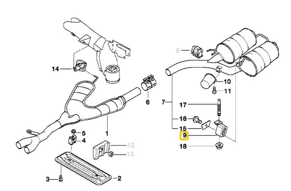 BMW E39 FEBİ EGZOZ ASKI LASTİĞİ 18201433957 - Resim 3