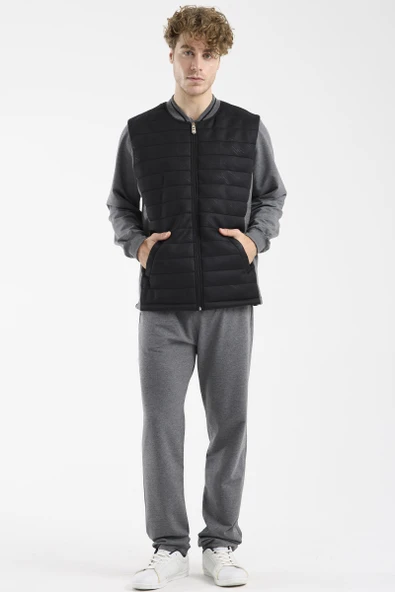 Kapitone Yelekli Üçlü Eşofman Takım - Antrasit ürün görseli 1