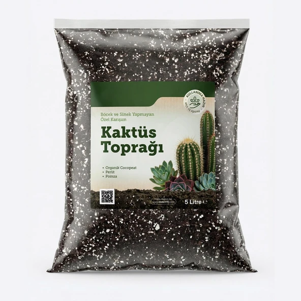 Kaktüs Toprağı (5 LİTRE) Organik Cocopeat Perlit Pomza Karışımlı Kaktüs ve Sukulent Toprağı Toprak - Resim 4