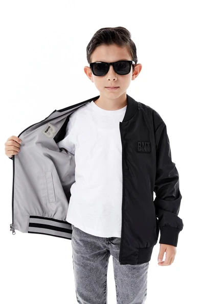 Erkek Çocuk Kapüşonlu Çift Taraflı Mevsimlik Yağmurluk 51364 - Resim 7