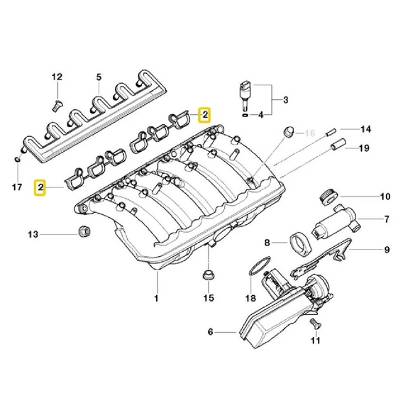 BMW M52 M54 MOTOR EMME MANİFOLD CONTASI SET 11611436631 - Resim 2