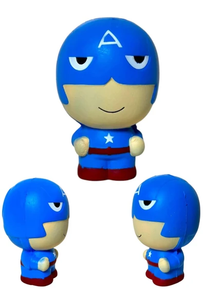 Marvel Hero Kaptan Amerika Squishy, Büyük BOY 10 cm Sukuşi - 4