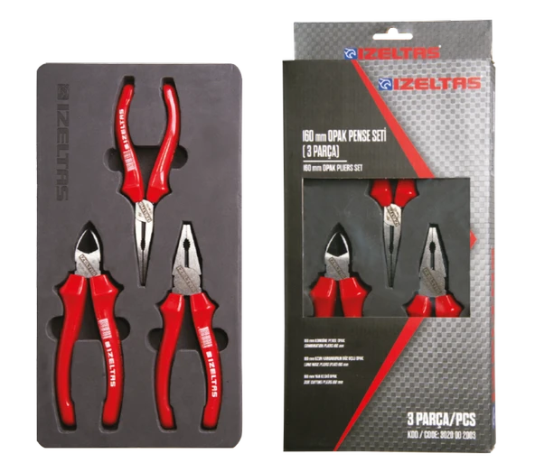 İzeltaş Opak Seri Pense Seti 160mm (3 parça) 3020 00 2003 ürün görseli 1