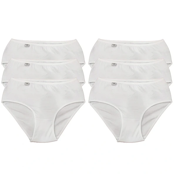 Tutku 922 Ribana Kadın Bato Külot 6'lı Beyaz M ürün görseli 1