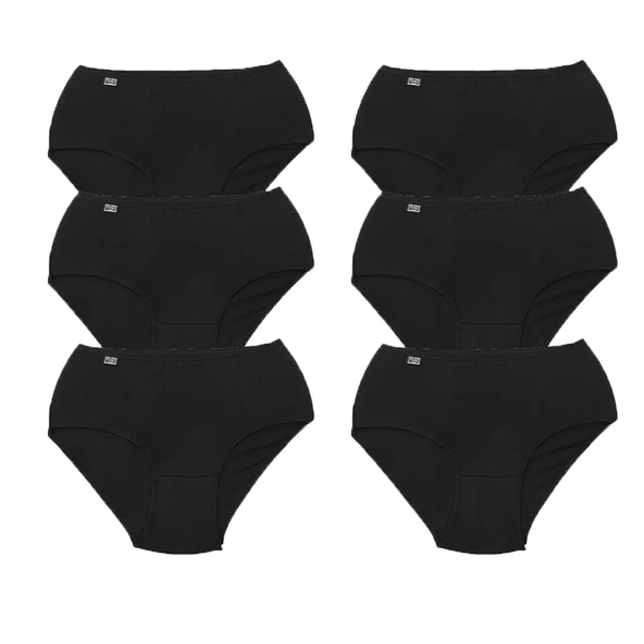 Tutku 922 Ribana Kadın Bato Külot 6'lı Siyah L ürün görseli 1