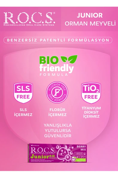 Rocs Junior 6-12 Orman Meyveli Özlü Diş Macunu 74 gr - Resim 4