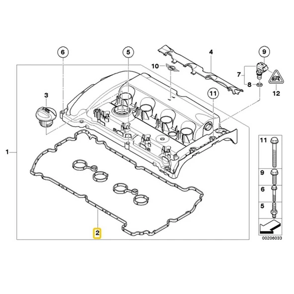 MİNİ COOPER N14 MOTOR KÜLBÜTÖR KAPAK CONTASI 11127572851 - Resim 2