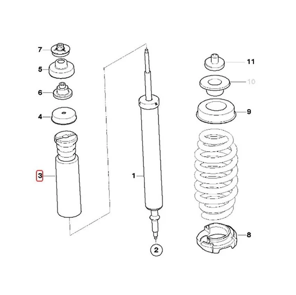 BMW E81 E82 E88 E90 E92 FEBİ ARKA AMORTİSÖR TAKOZU 33536767334 - Resim 2