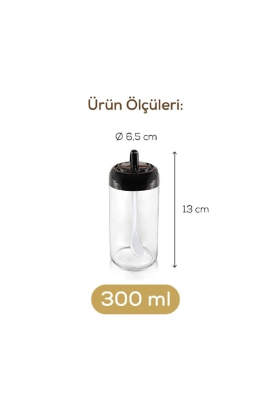 Vienev Kendinden Kaşıklı Etiketli 12'li Uzun Baharat Seti - Cam - Resim 2