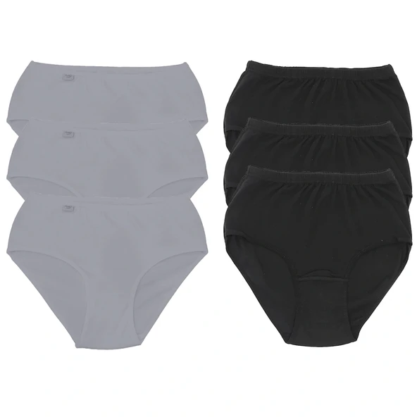 Tutku 922 Ribana Kadın Bato Külot 6lı Gri-Siyah XL ürün görseli 1