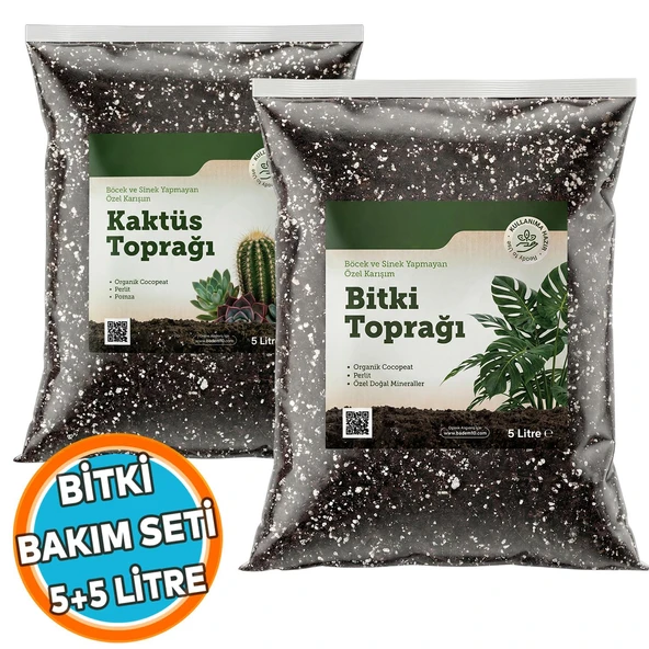 Bitki Bakım Seti 1 Adet 5 Litre Kaktüs Toprağı + 1 Adet 5 Litre Bitki Toprağı Toprak ürün görseli 1