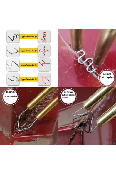 Powermaster PM-25315 Oto Tampon Kaporta Plastik Onarım Tamir Kaynak Çivisi 6 Tip Şekil (600 Adet) - Resim 3