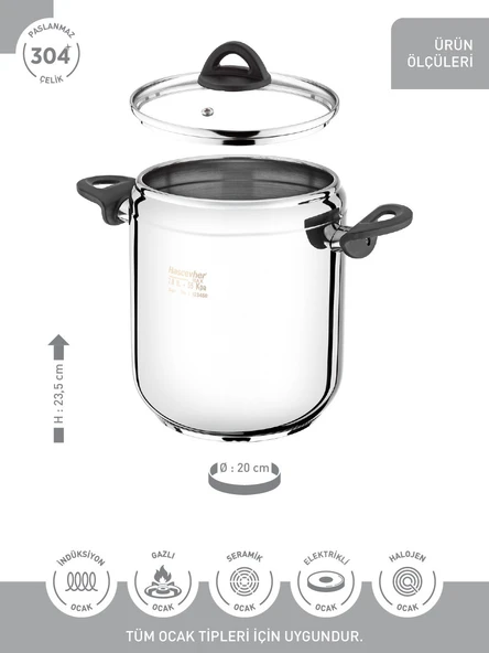 Hascevher 3,5 + 7,0 Lt Düdüklü Tencere Seti - Resim 5