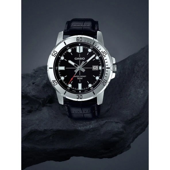 MTP-VD01L-1EVUDF Erkek Kol Saati Siyah Kadran 50M Suya Dayanıklı - Resim 5