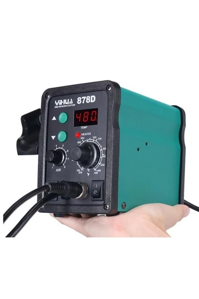 Yihua 878D Isı Ayarlı Sıcak Hava Üfleme Lehimleme Havya İstasyonu - Resim 3