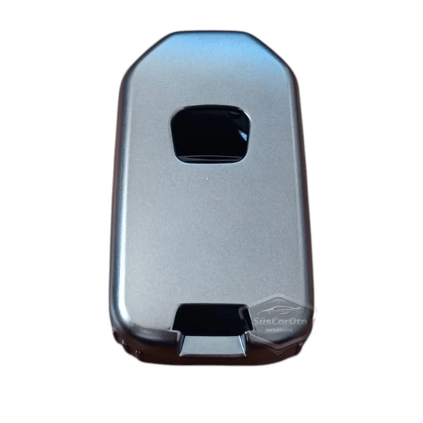 Honda Civic FC5 Accord CR-V HR-V City Sustalı Anahtar Uyumlu Silikon Anahtar Kılıfı Oto Anahtar Kabı Darbe Emici Anahtarlık Koyu Titan Gri - Resim 5