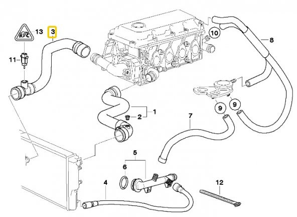 BMW E46 M43 MOTOR RAPRO RADYATÖR ALT HORTUMU 11531436409 - Resim 3