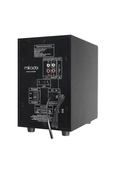 Mikado MD-95BT 20W Siyah Multimedya FM/BT/SD/USB Speaker Hoparlör 2+1 Ses Sistemi - Resim 4