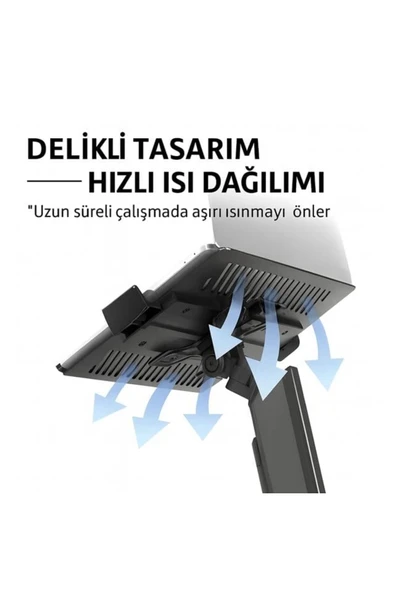 Powermaster PM-252D-J 13-32'' Amortisörlü Stand Çift Kol LCD-LED Gaming Monitör Laptop Tutucu Masa A - Resim 4