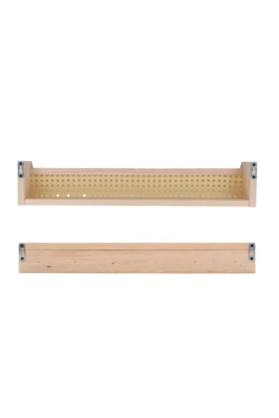 Ahşap Montessori Hazeran 2'li Çocuk Odası Duvar Rafı, Kitaplık - Resim 4