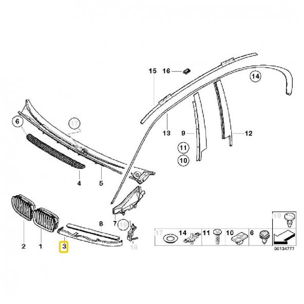 BMW E46 - 2001 SAĞ FAR KAŞI OEM NO 51138208486 - 3
